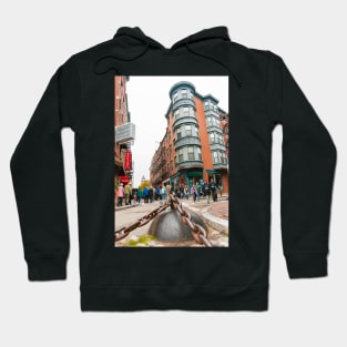 Traditional and historic brick architecture of North Square district of Boston Hoodie